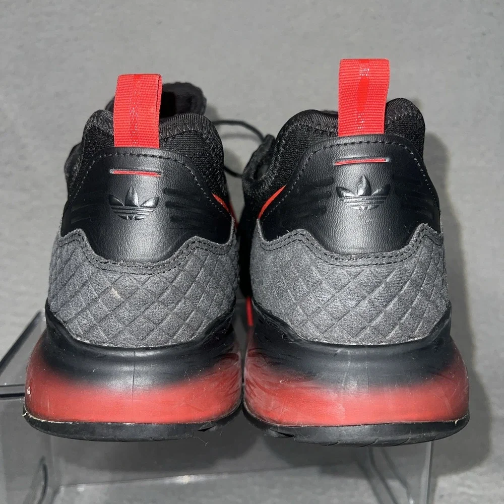adidas ZX 2K Boost Sneakers Men's Sz 12 Black Red Lace Up Running Shoes FZ4641